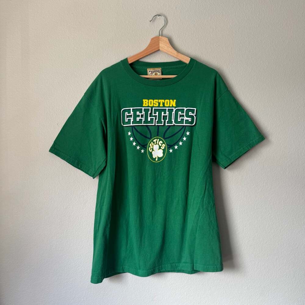Y2K Boston Celtics Hardwood Classics History Repeats T Shirt Large
